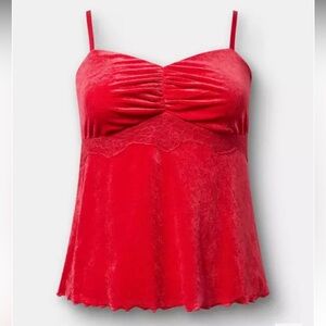 NWT Torrid Velour Mesh Sweetheart Cami